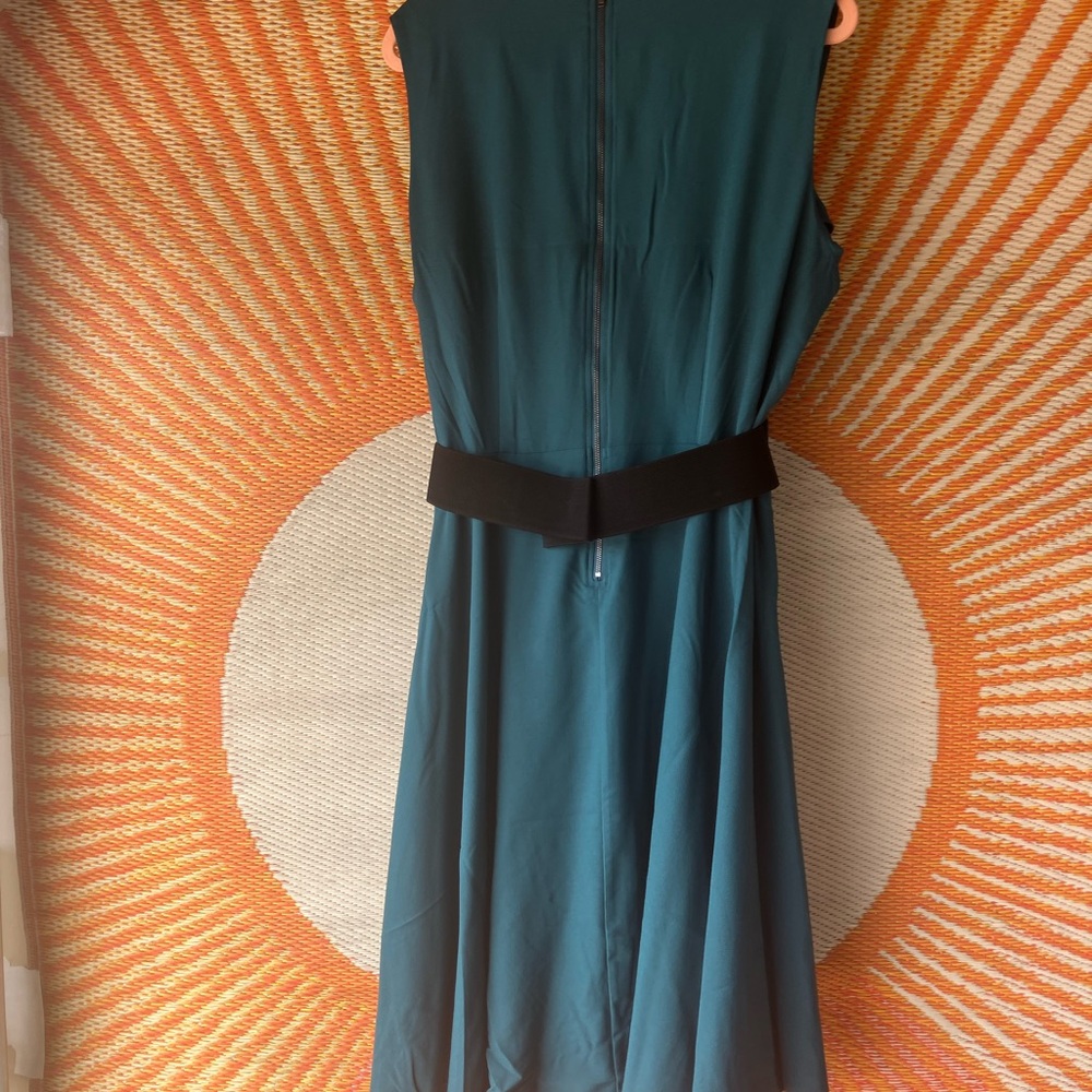 City Chic Blue Sleeveless A-line Midi Dress - Picture 4 of 4